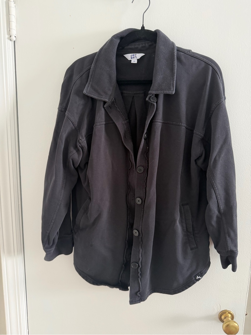 JoyLab Women’s Black Button-Front Shirt Jacket